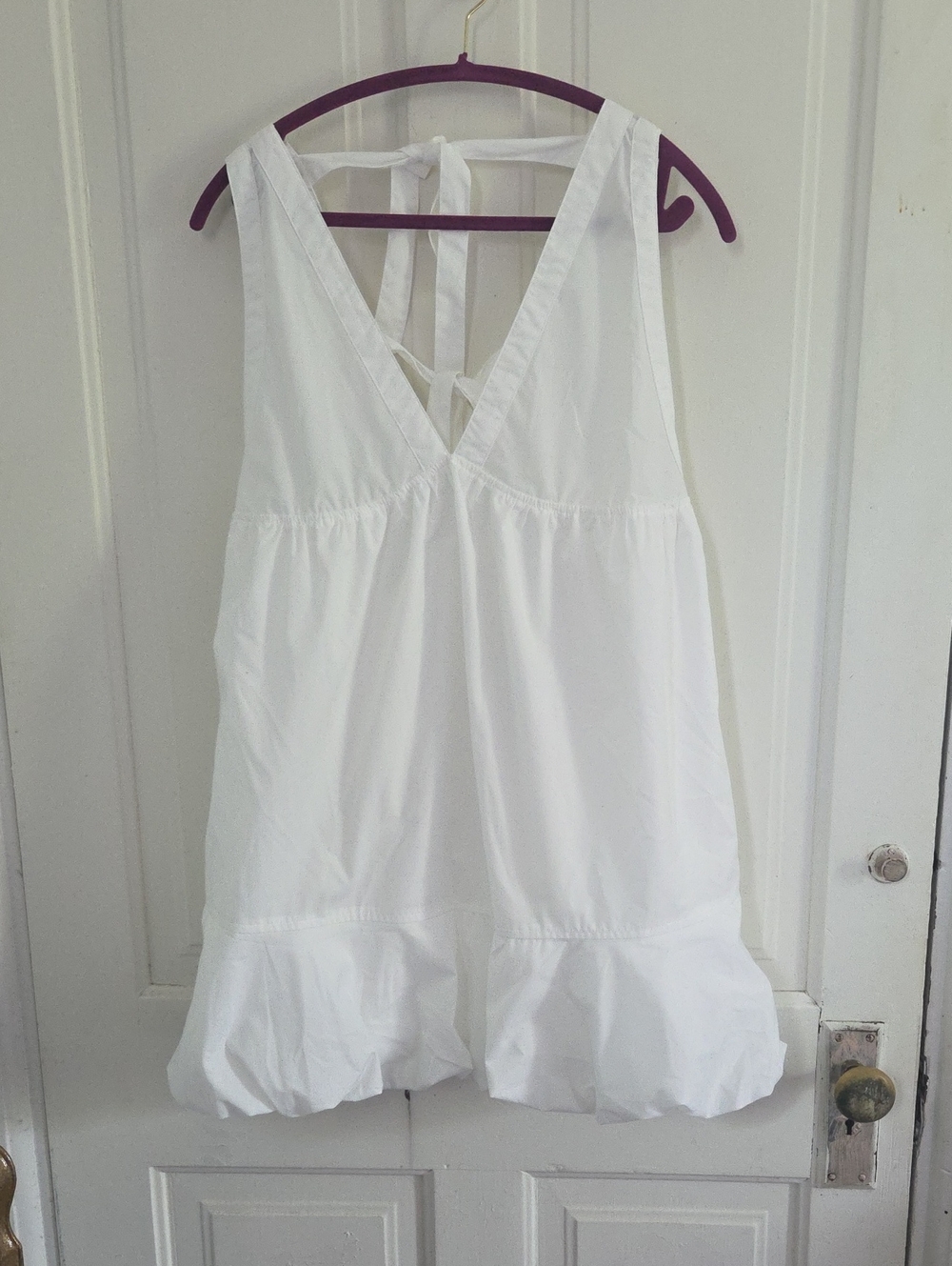 Day + Moon White Apron Top Bubble Hem Dress